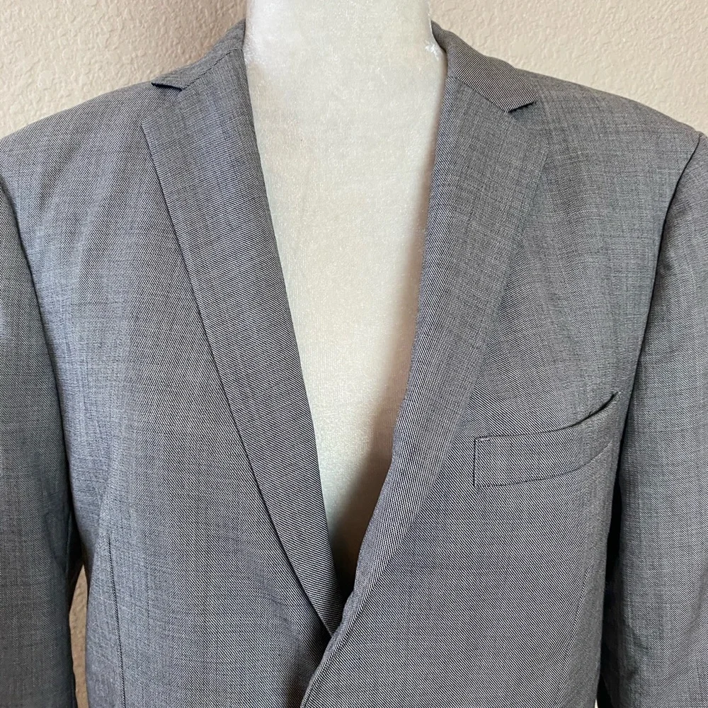 Theory Rodolf CF Grey Wool Two Button Single Breasted Blazer Size 38R